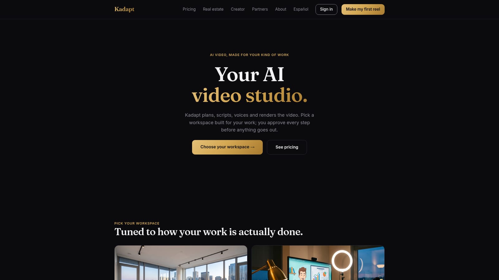 Kadapt — Pick your workspace