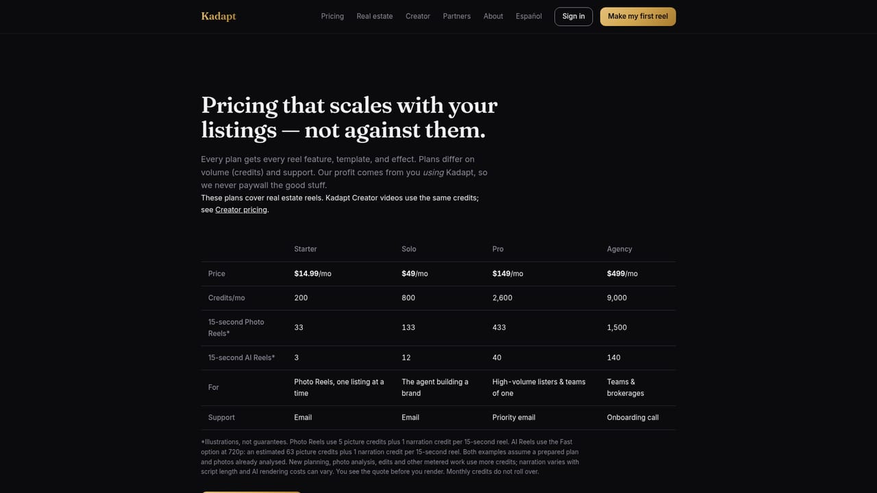 Kadapt — Check pricing before scaling up