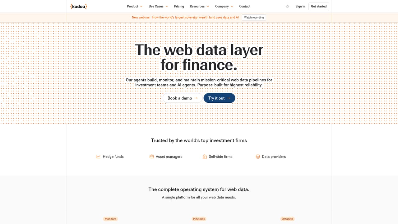 Kadoa — Create an account or sign in