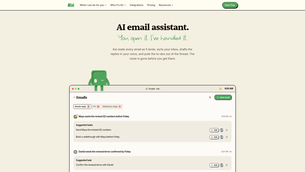 Kai AI — Review your sorted inbox