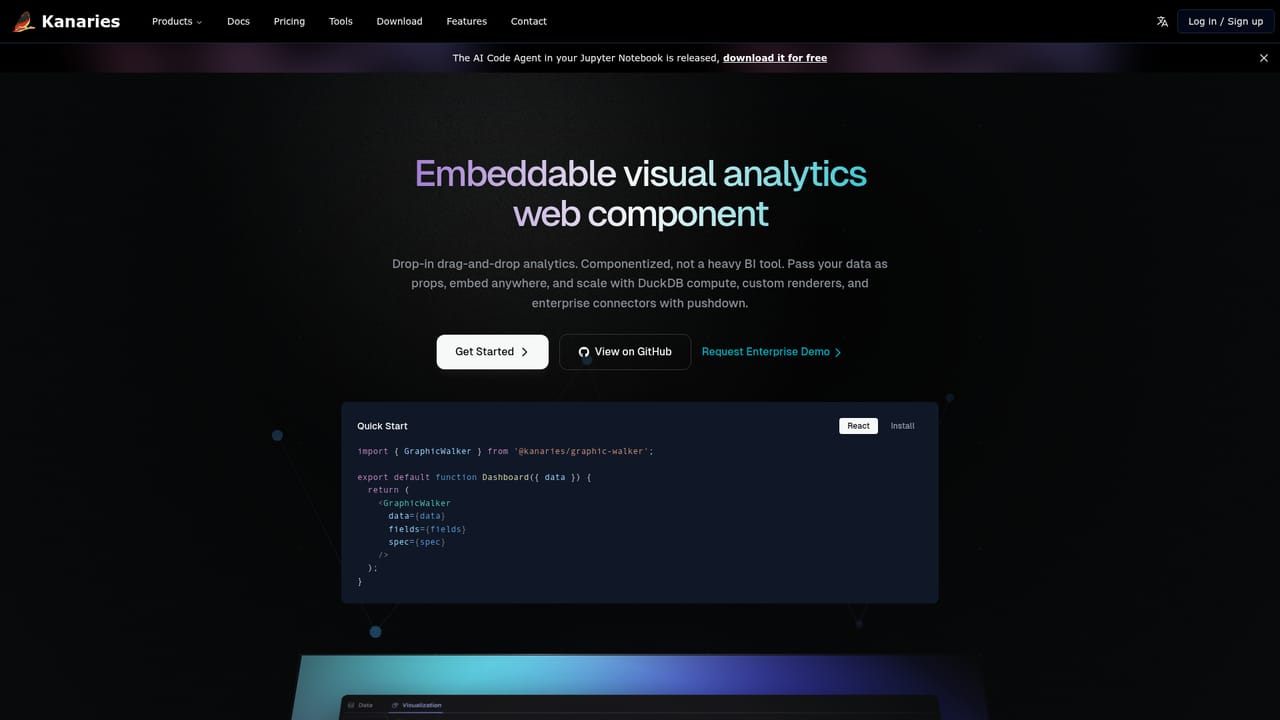 Kanaries — Try the embeddable component in a web project