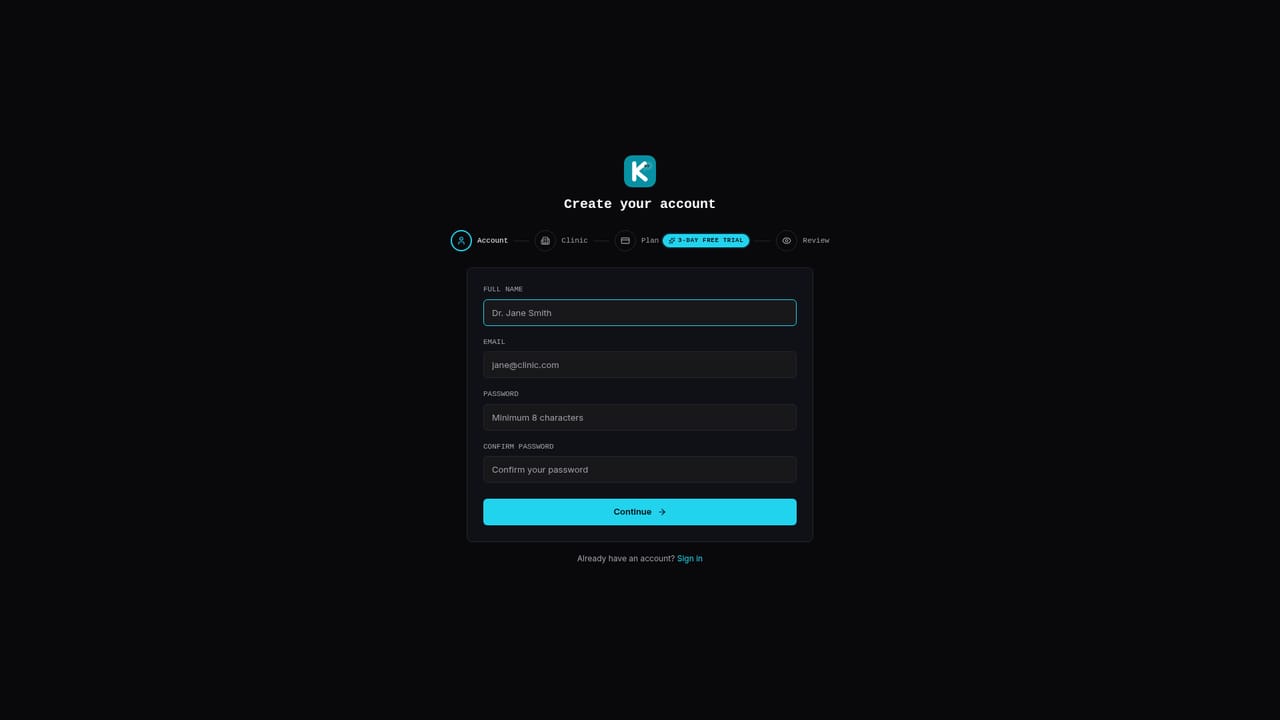 Kariao — Start the trial and create your account