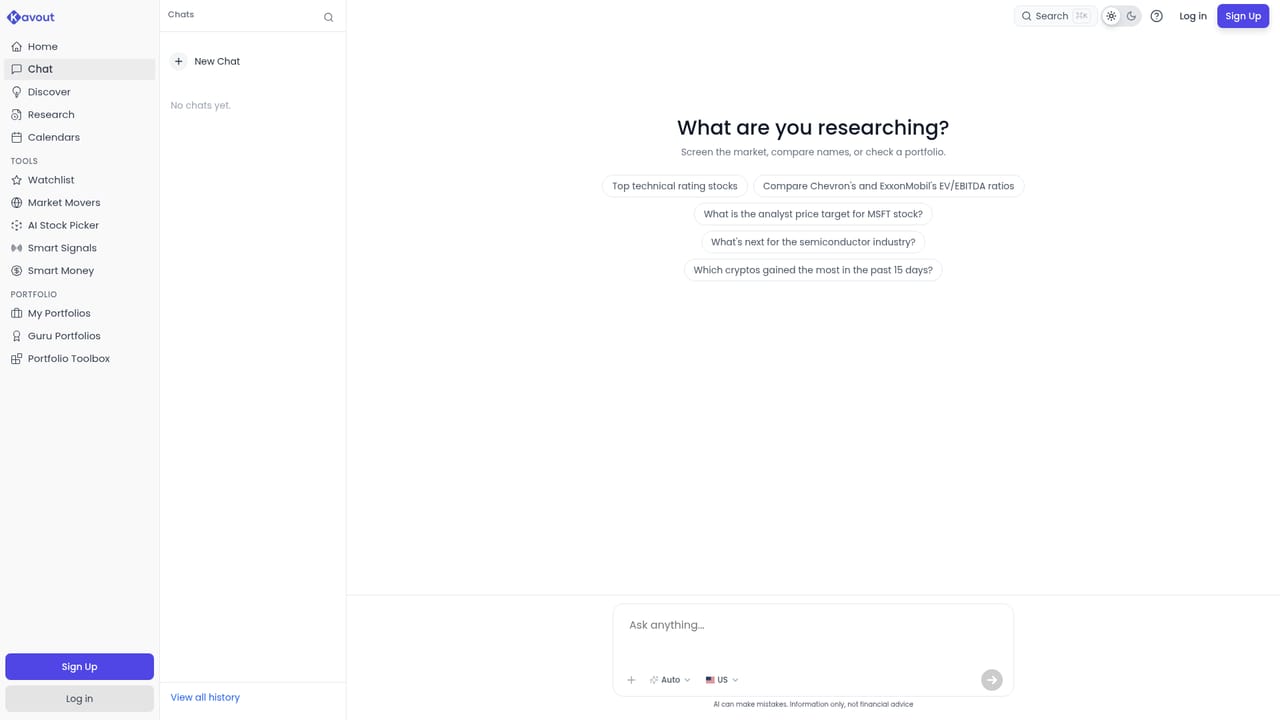 Kavout — Ask InvestGPT a specific question