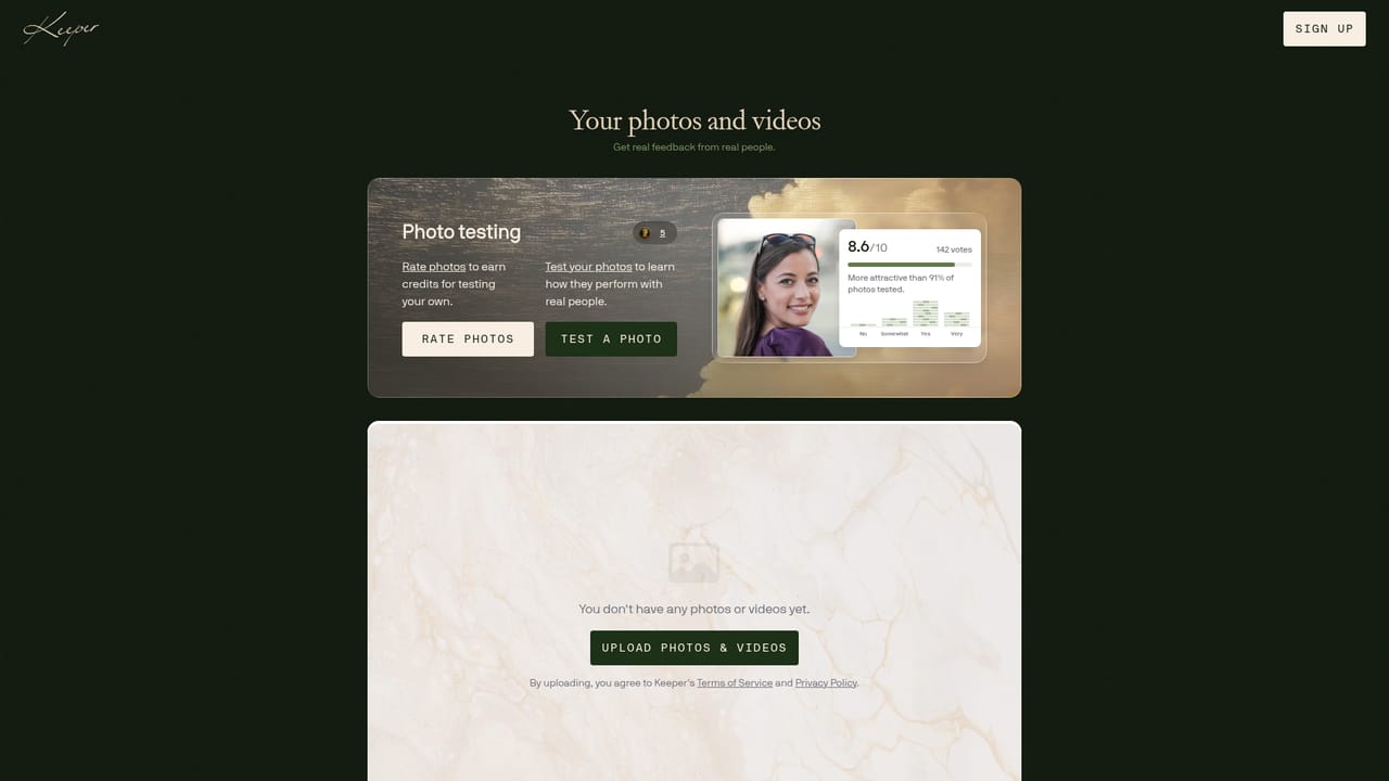 Keeper — Test your photos