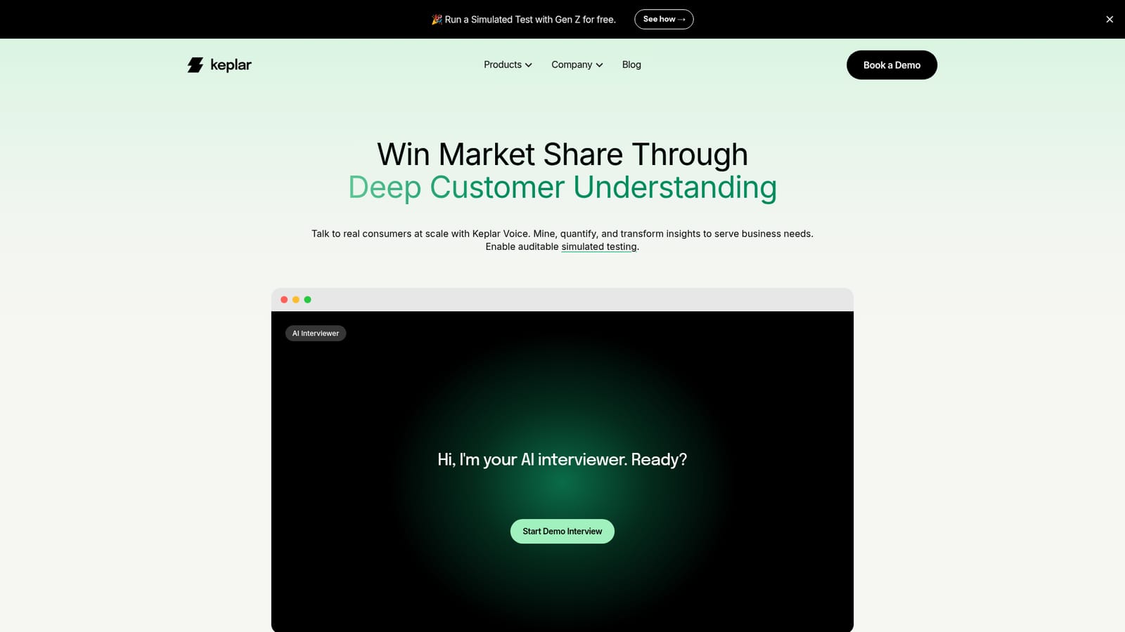 Keplar — Watch a sample AI interview