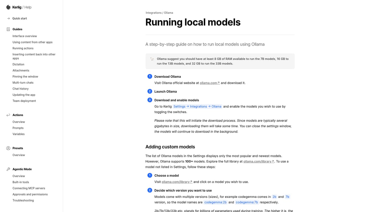 Kerlig — Add a local model instead, if you prefer