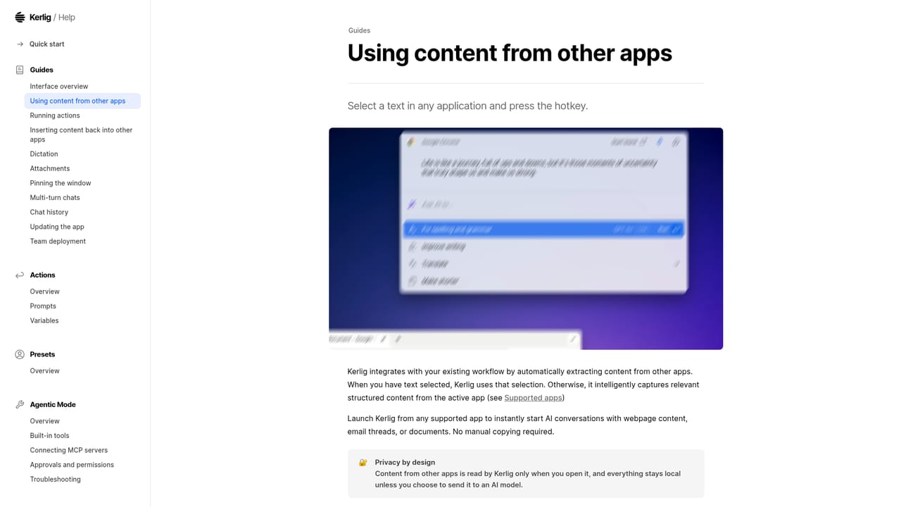 Kerlig — Set your hotkey and select text from any app
