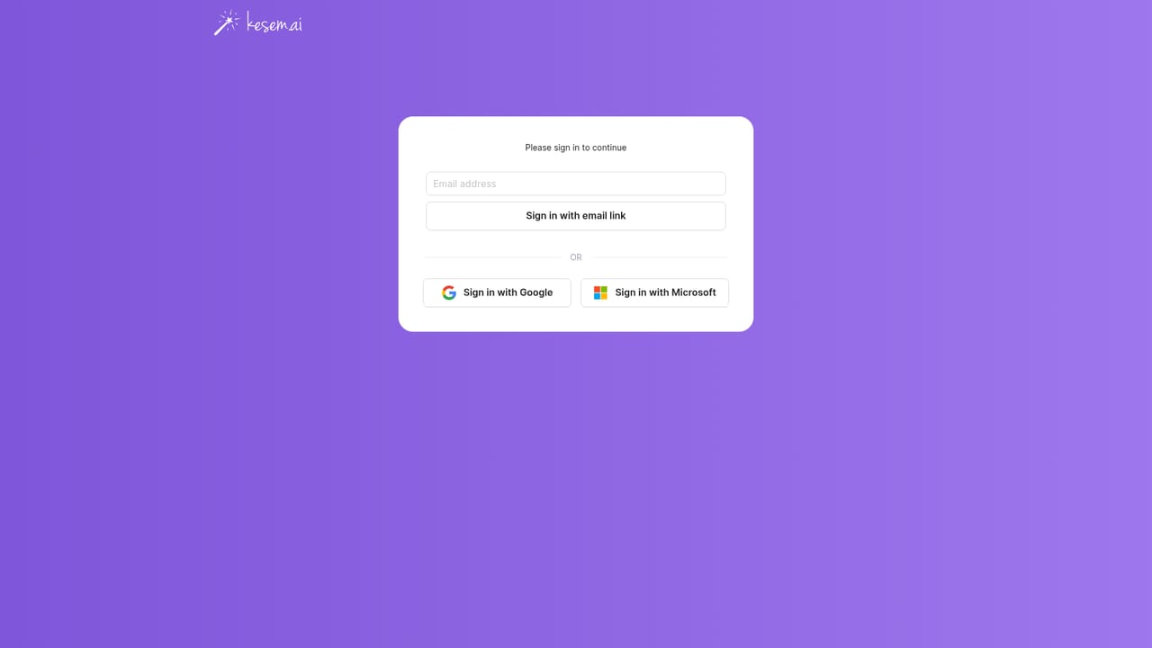 Kesem — Open Kesem and sign up