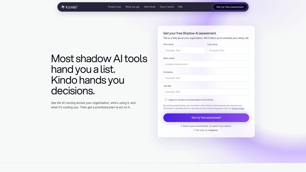 Kindo AI — Run the shadow AI assessment