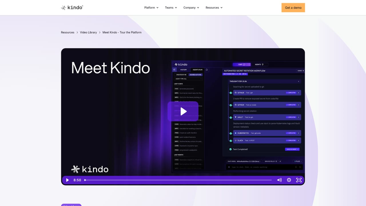 Kindo AI — Tour the platform before committing