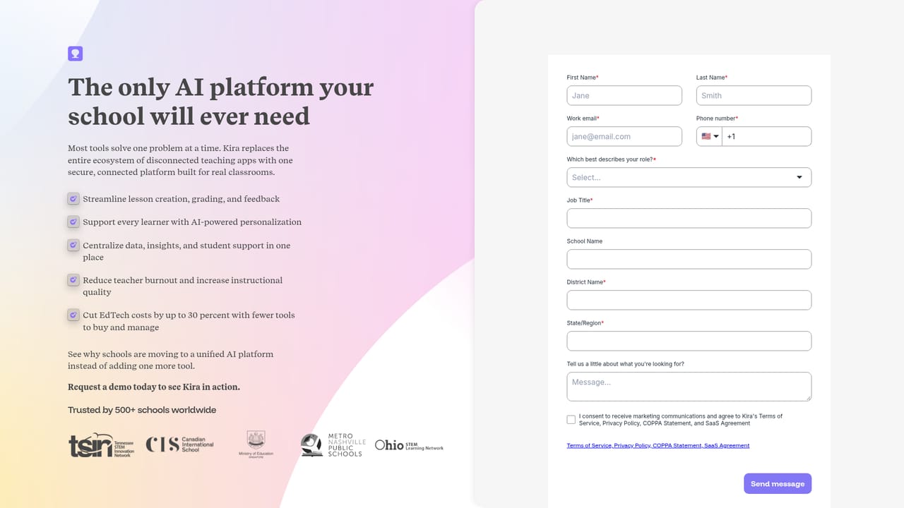 Kira — Book a demo with the team