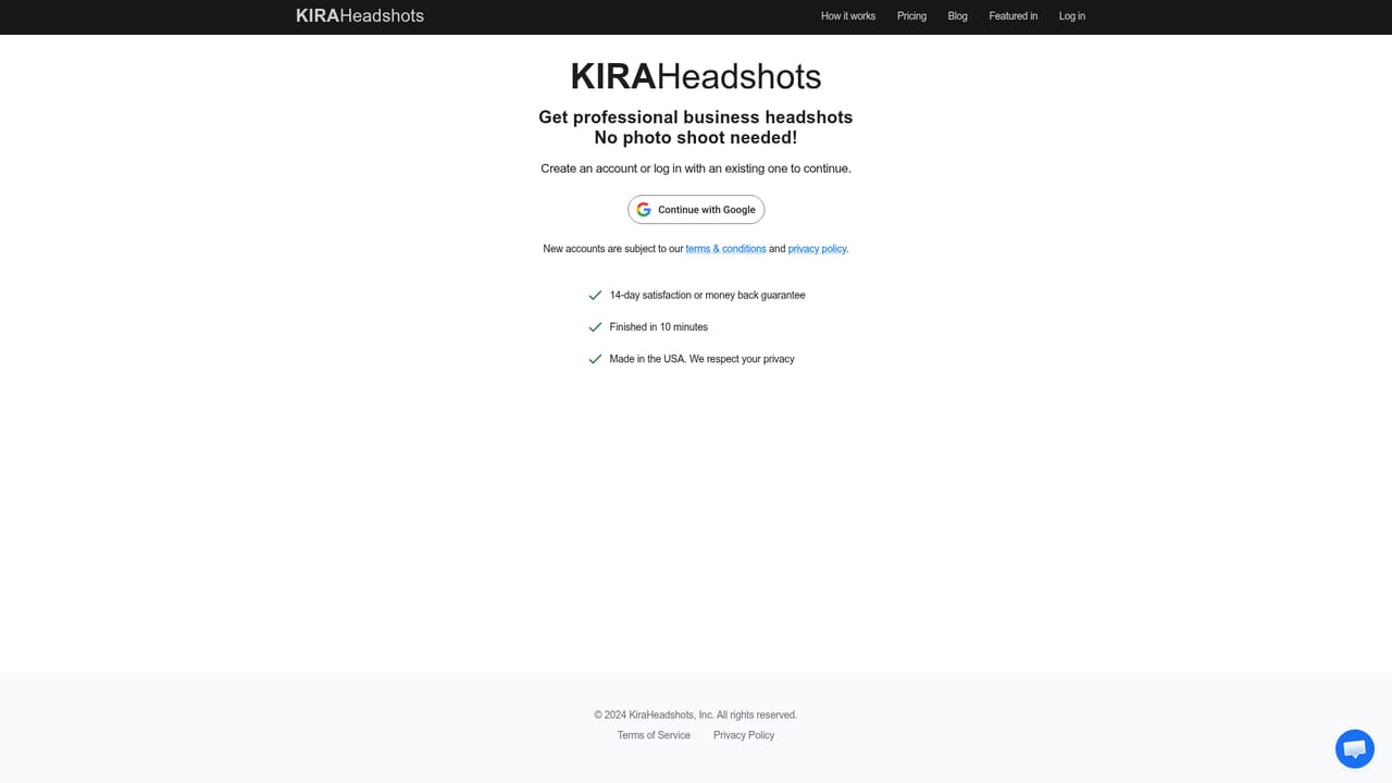 KiraHeadshots — Create an account