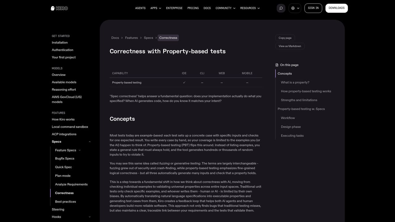 Kiro — Add correctness requirements