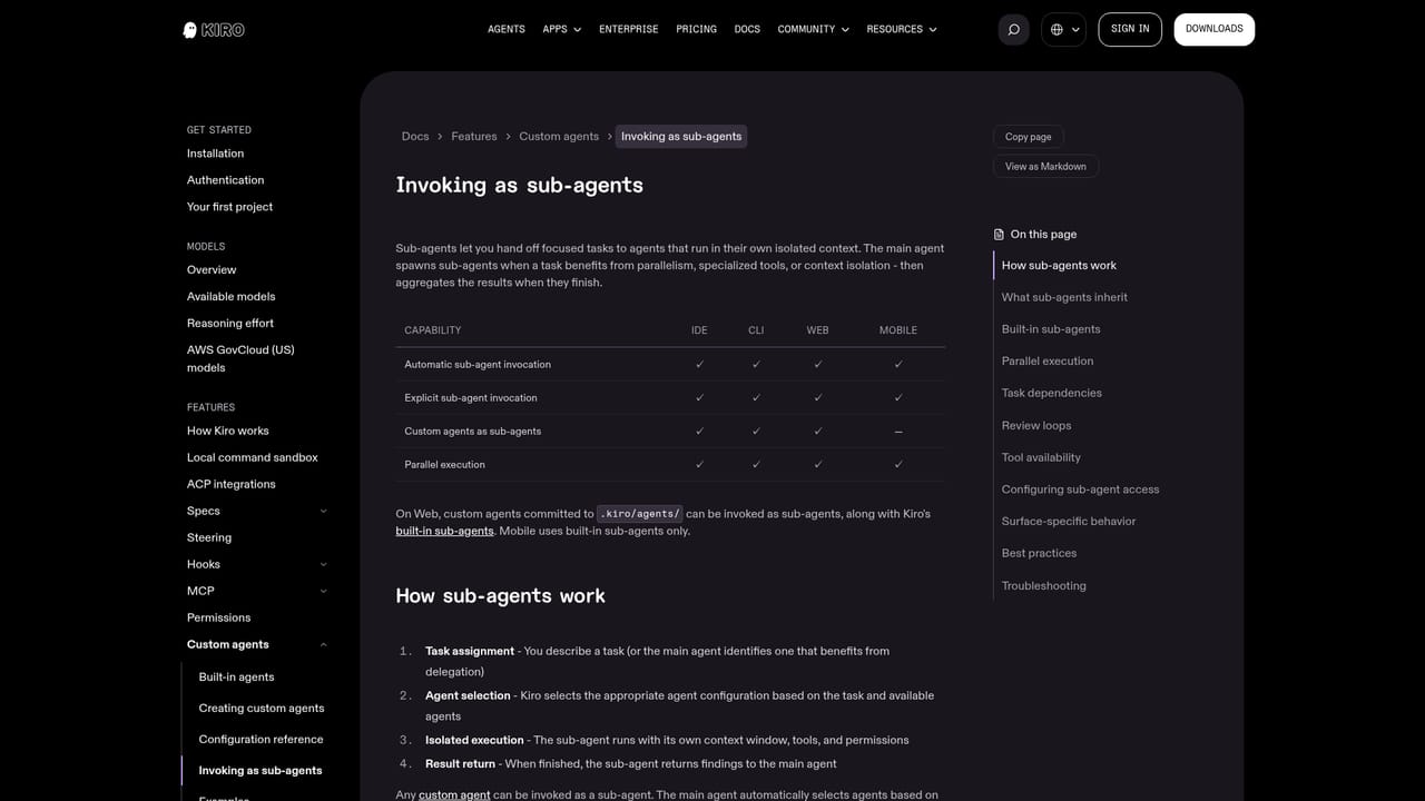 Kiro — Run agents in parallel and steer them