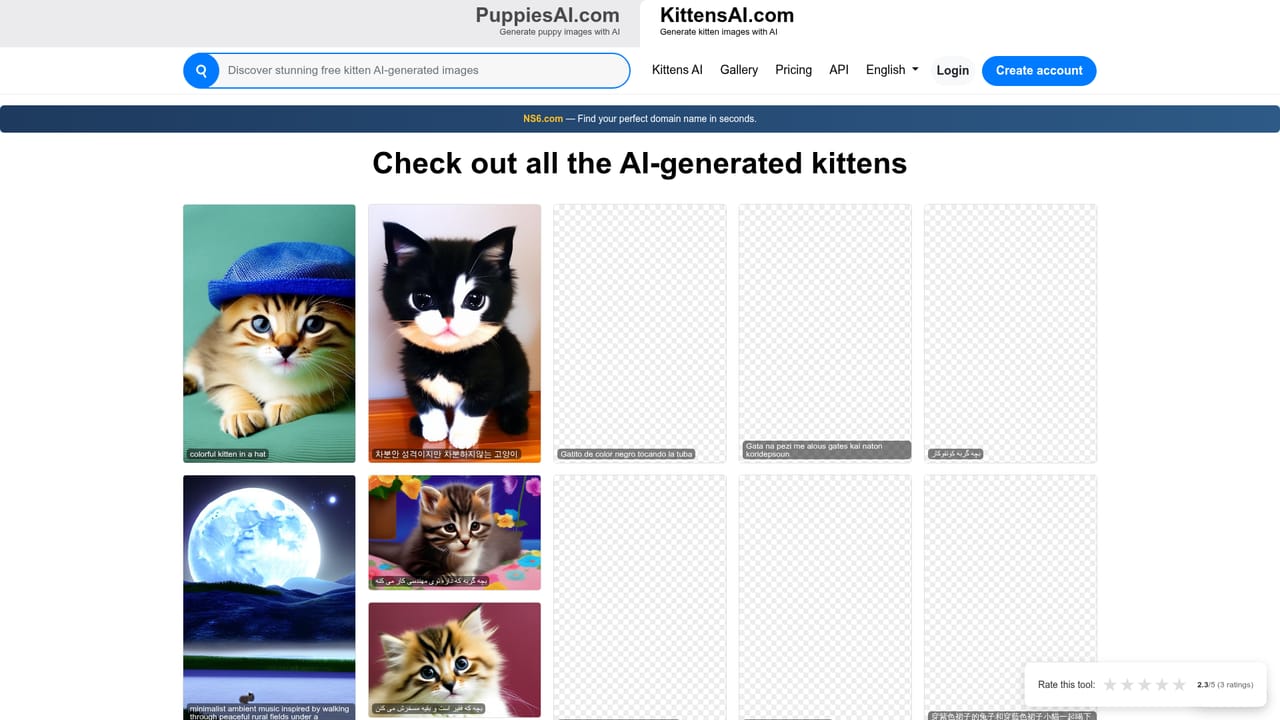 KittensAI — Browse the explore gallery for ideas