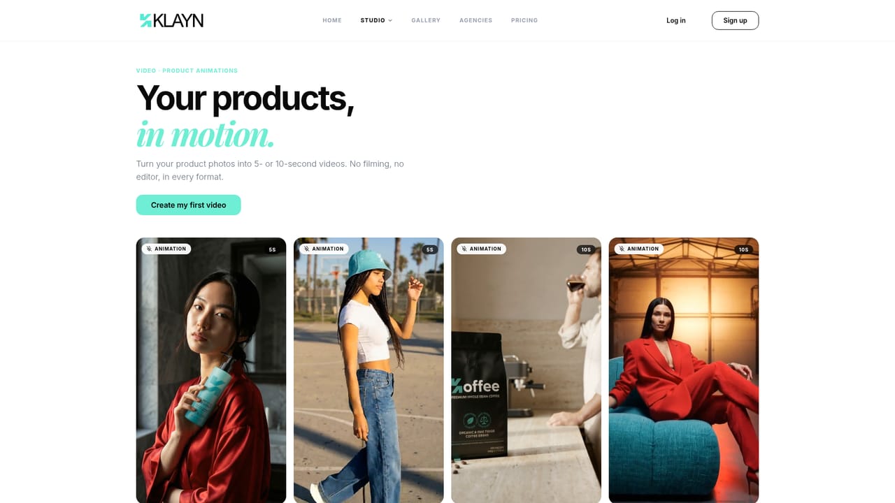 Klayn — Animate the product in video