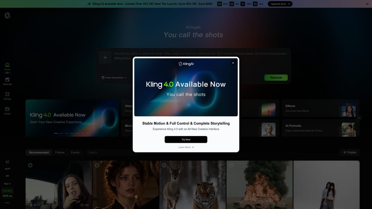 Kling — Open the studio