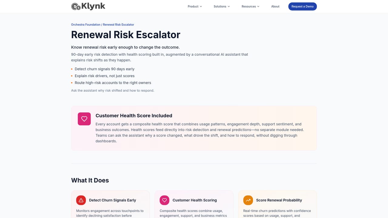 Klynk — Set health scoring and risk thresholds