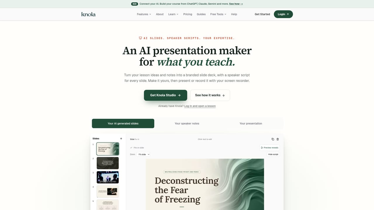 Knola — Edit slides and narration
