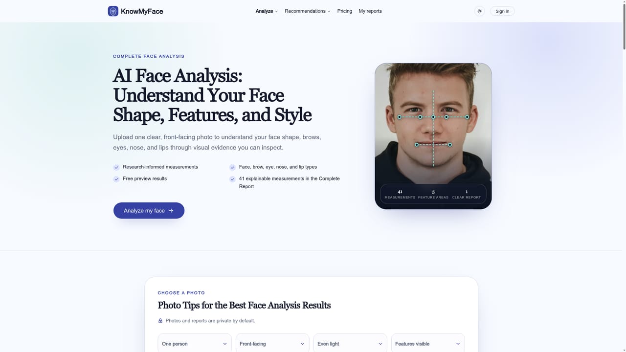 KnowMyFace — Upload or capture a front-facing portrait