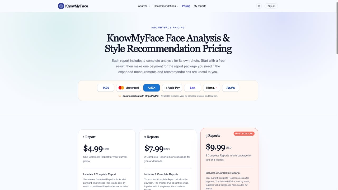 KnowMyFace — Decide on the Complete Report