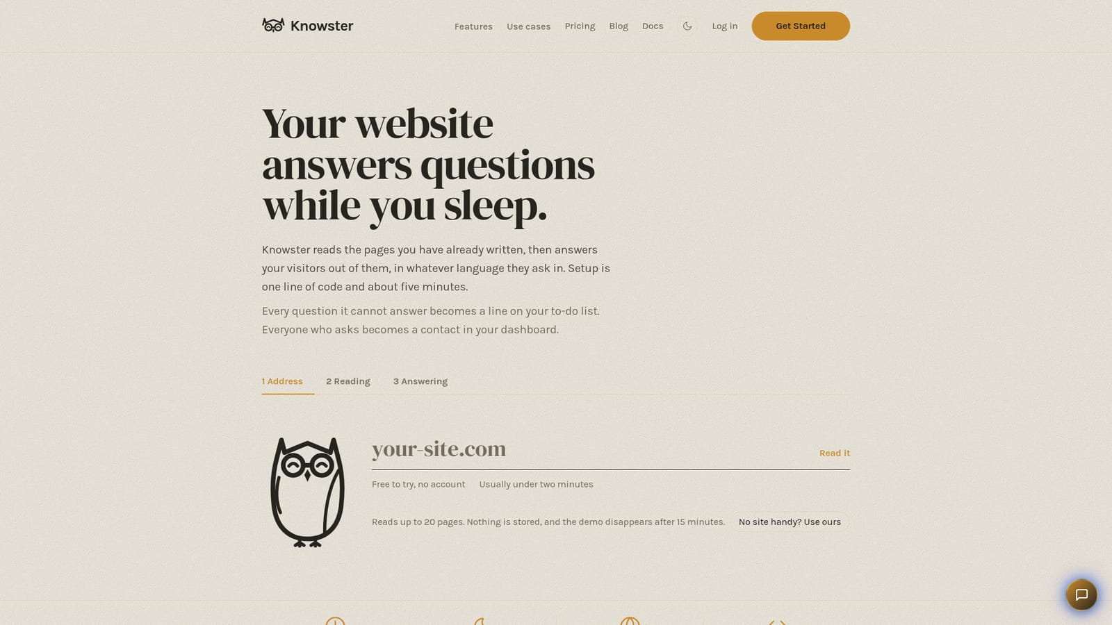 Knowster — Scan your site with the no-account demo