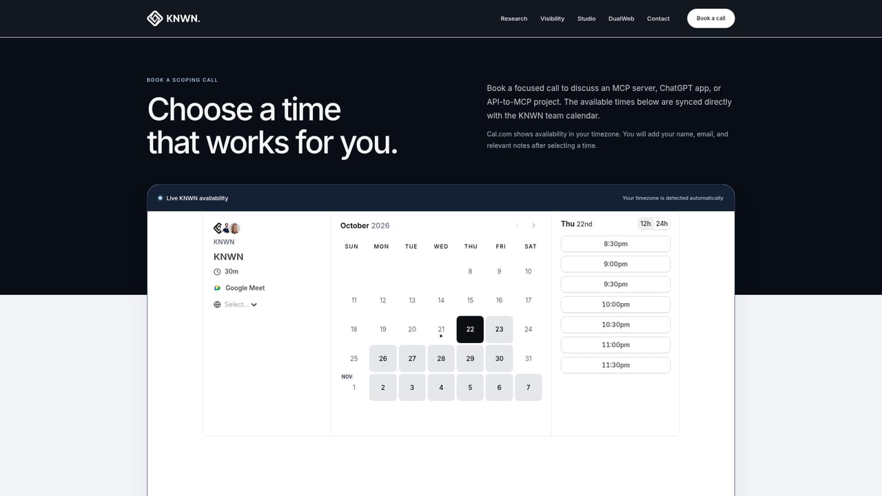 KNWN — Book a diagnostic call