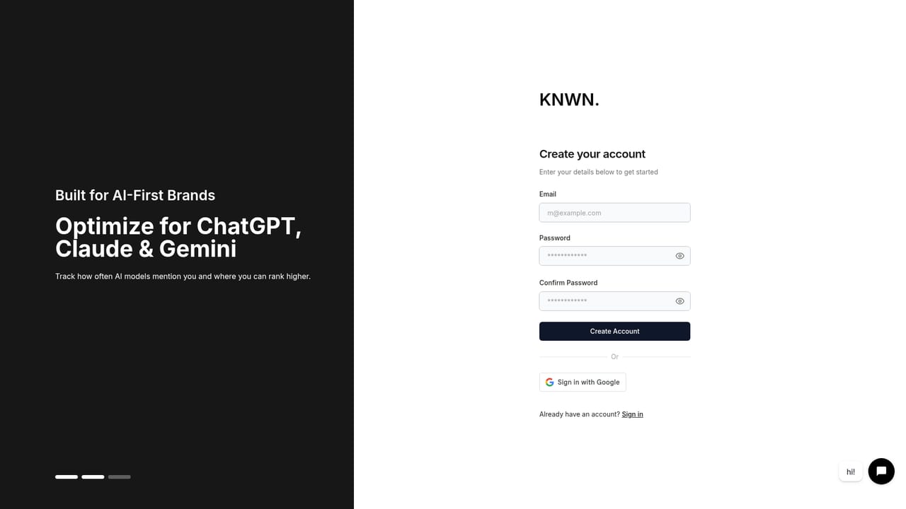 KNWN — Start a free visibility scan