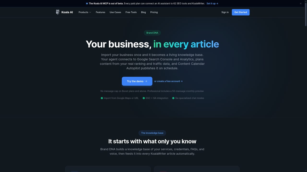 KoalaChat — Move SEO research to Brand DNA