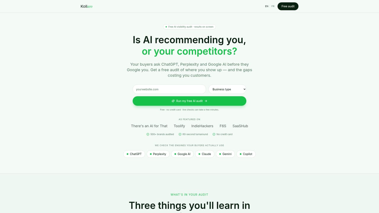 Kollavo — Run the free AI visibility check