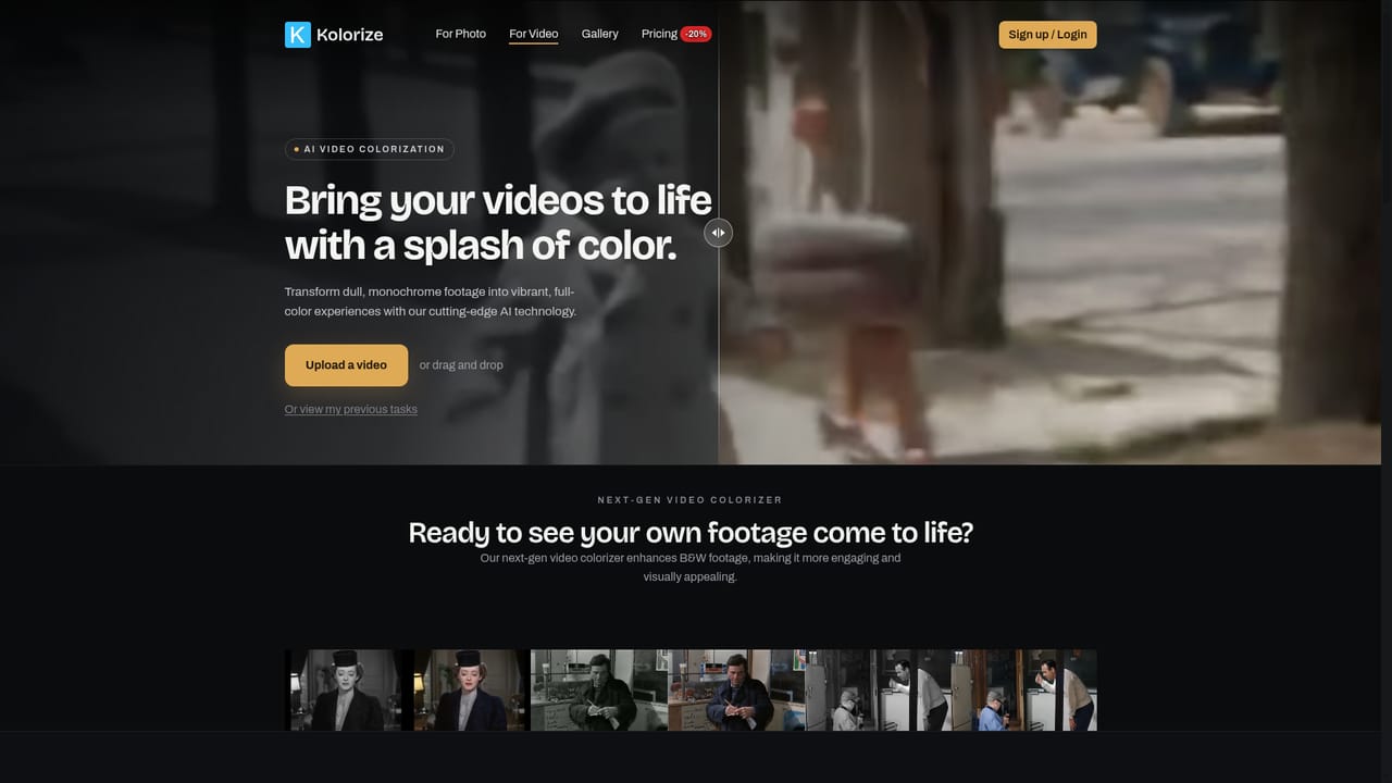 Kolorize — Colorize video footage too