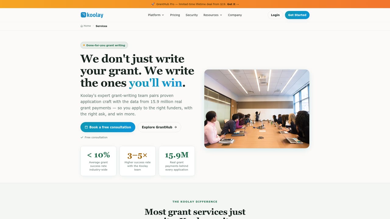 Koolay — Add grant writing services if needed