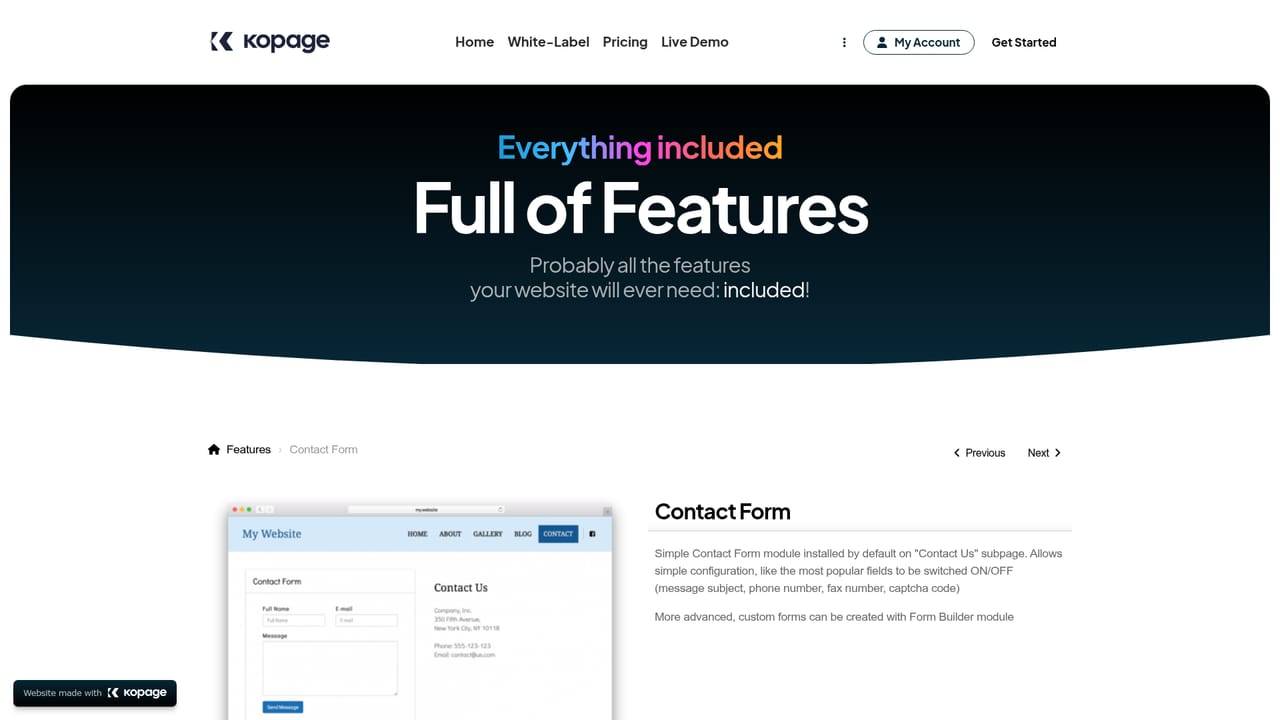Kopage — Connect the business modules