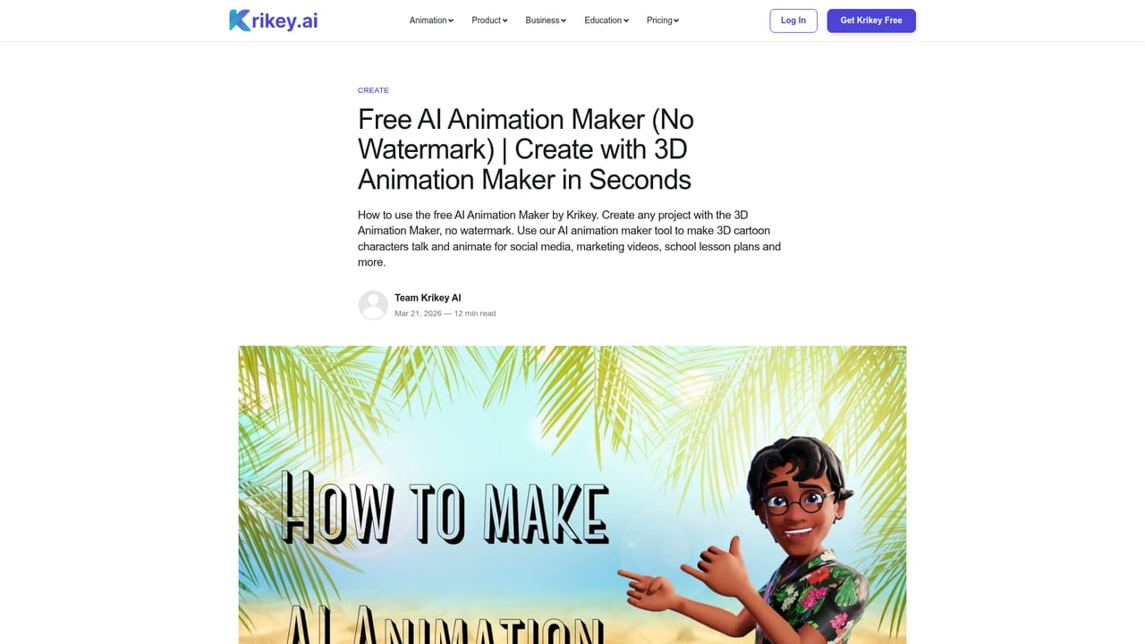 Krikey AI — Open the animation maker