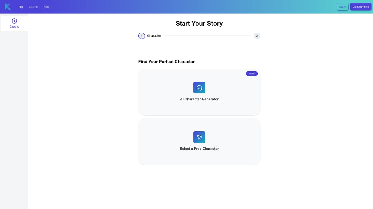 Krikey AI — Build or pick a character