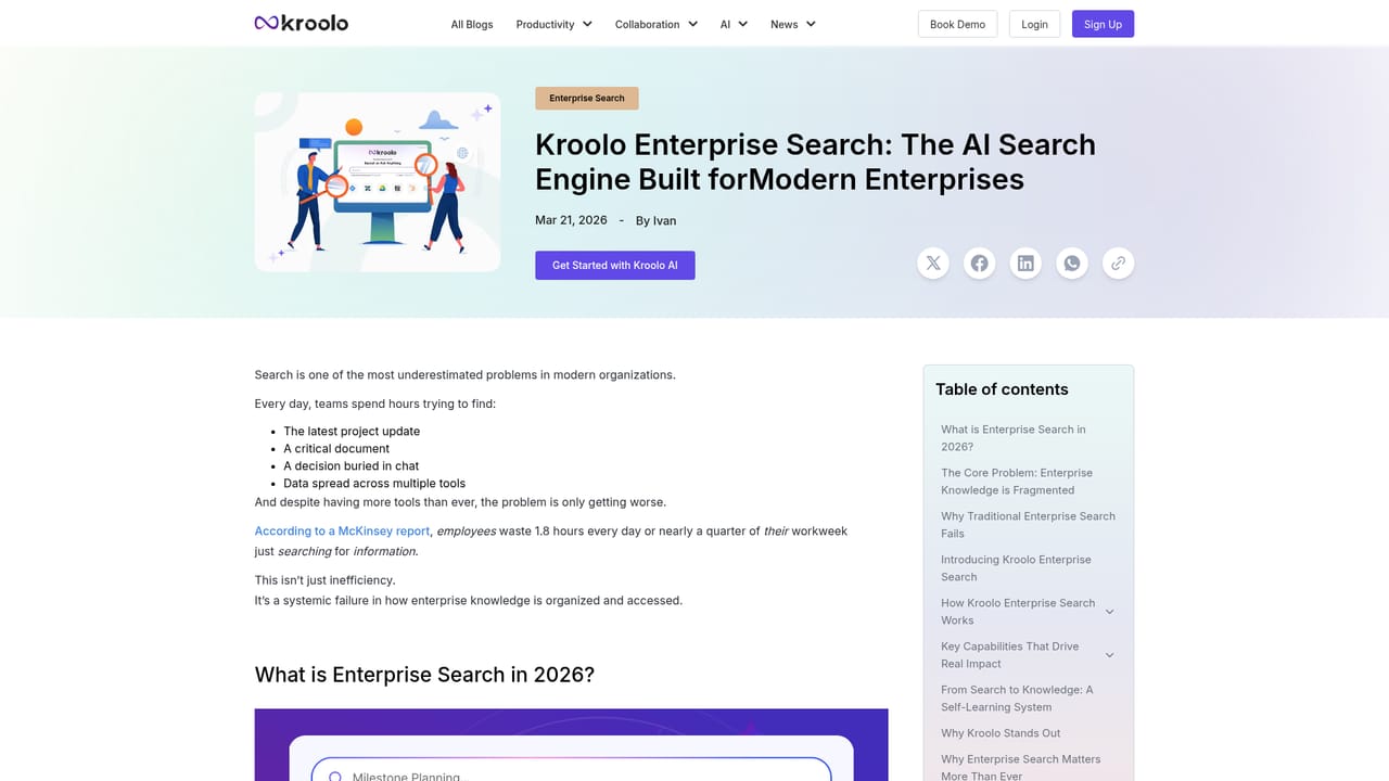 Kroolo — Read up on enterprise search