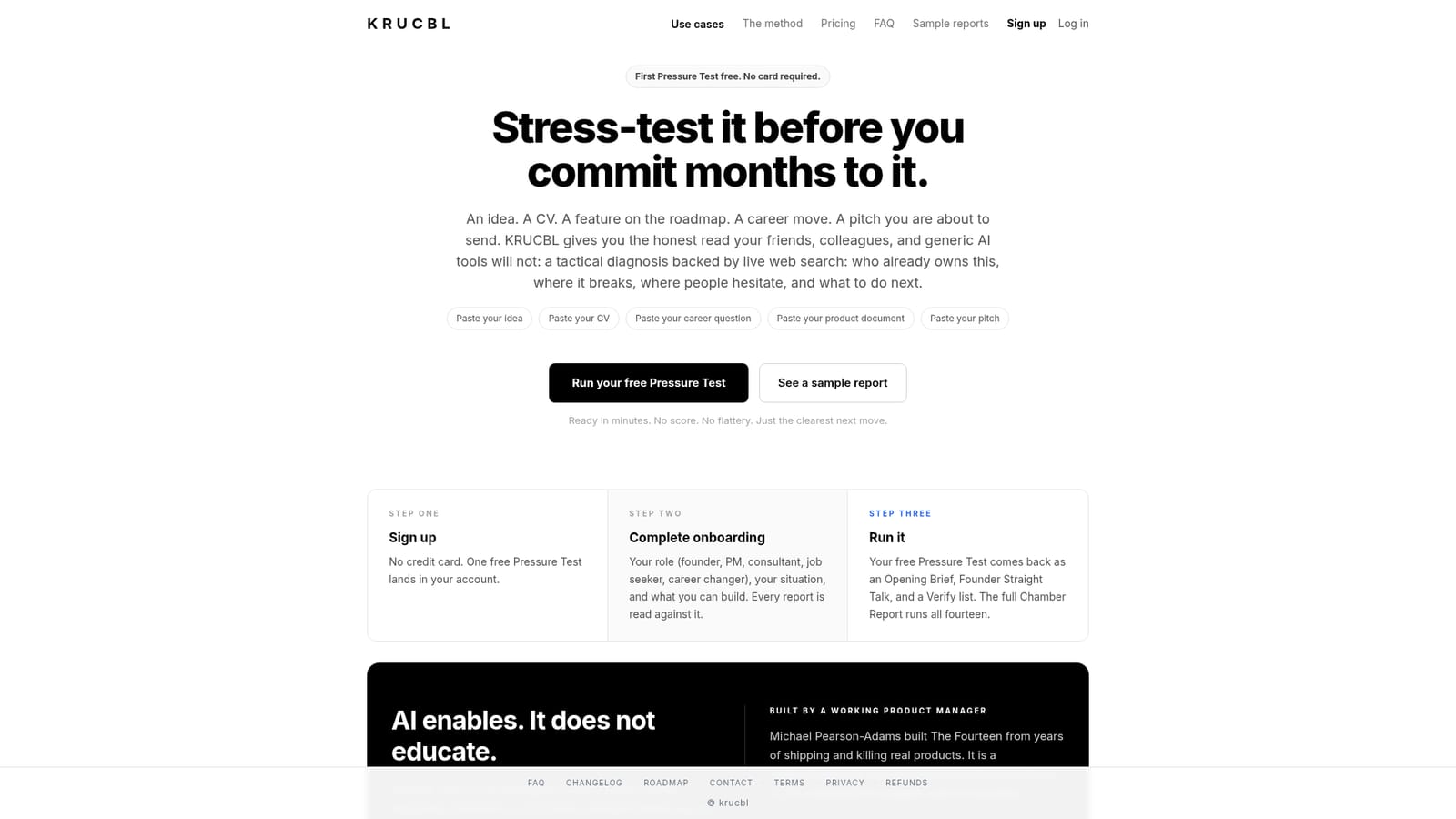 krucbl — Sign up without a card