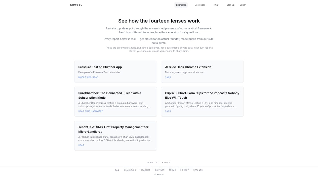 krucbl — Check a sample report first
