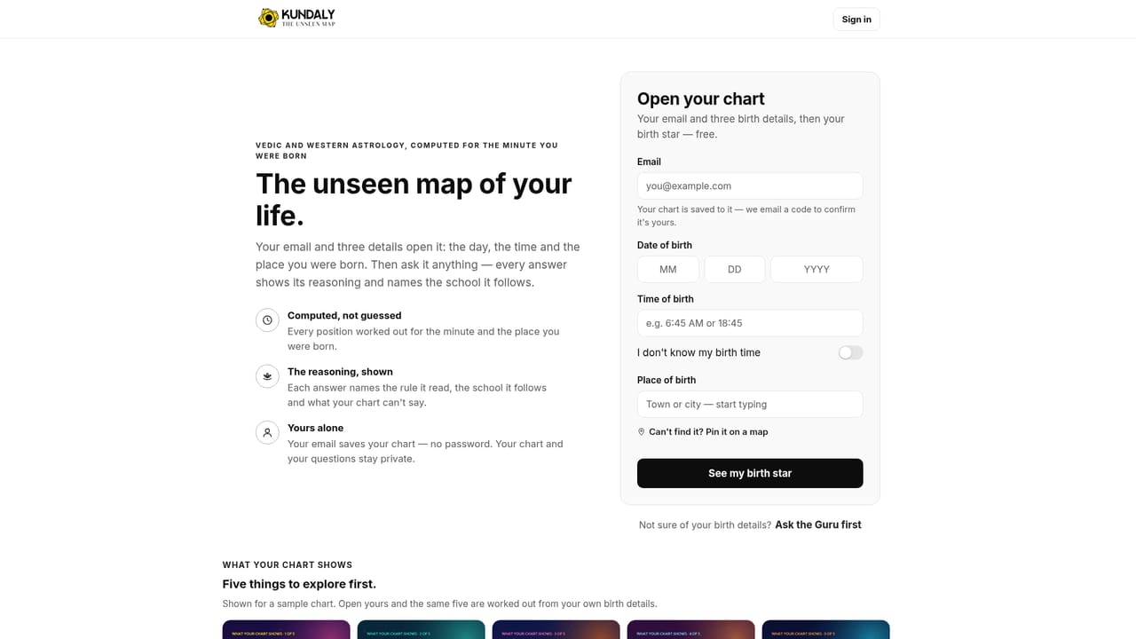 Kundaly — Open the app and sign up