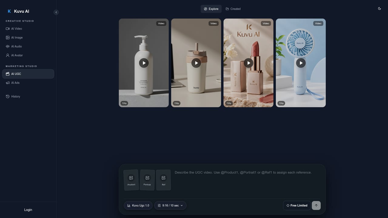 Kuvu AI UGC — Open the AI UGC tool