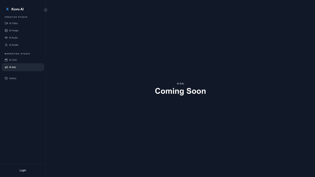 Kuvu AI UGC — Find finished work in History