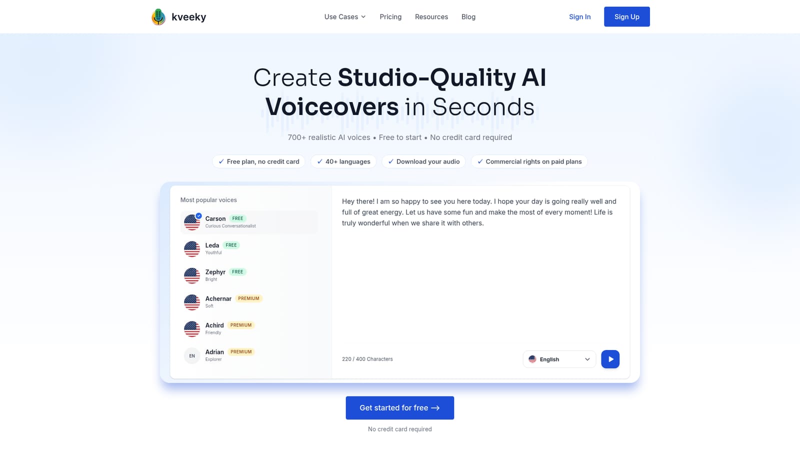 Kveeky — Create a free account