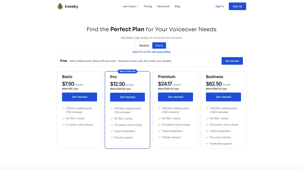 Kveeky — Review plans and download