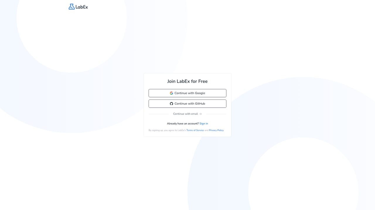 LabEx — Create a free account