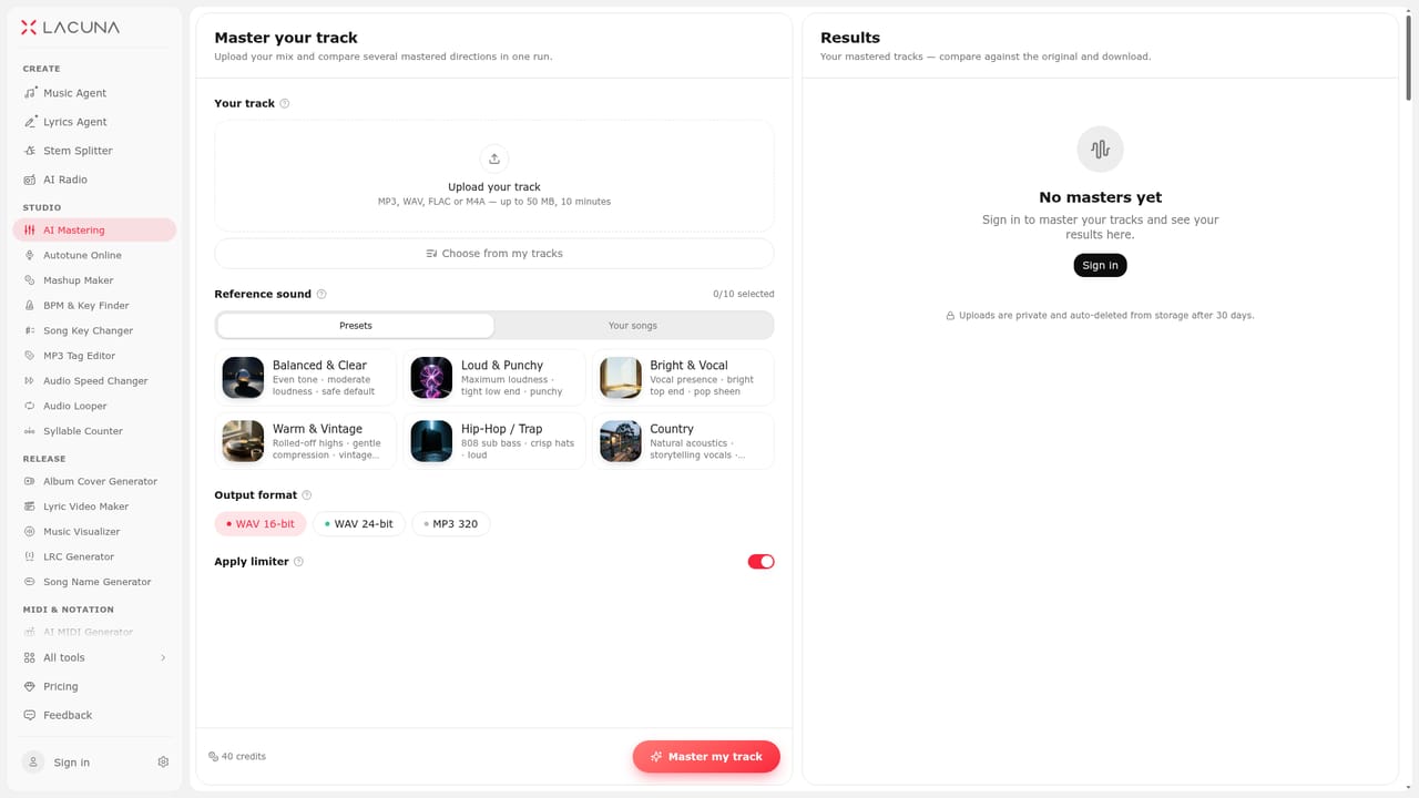 Lacuna — Master and compare versions