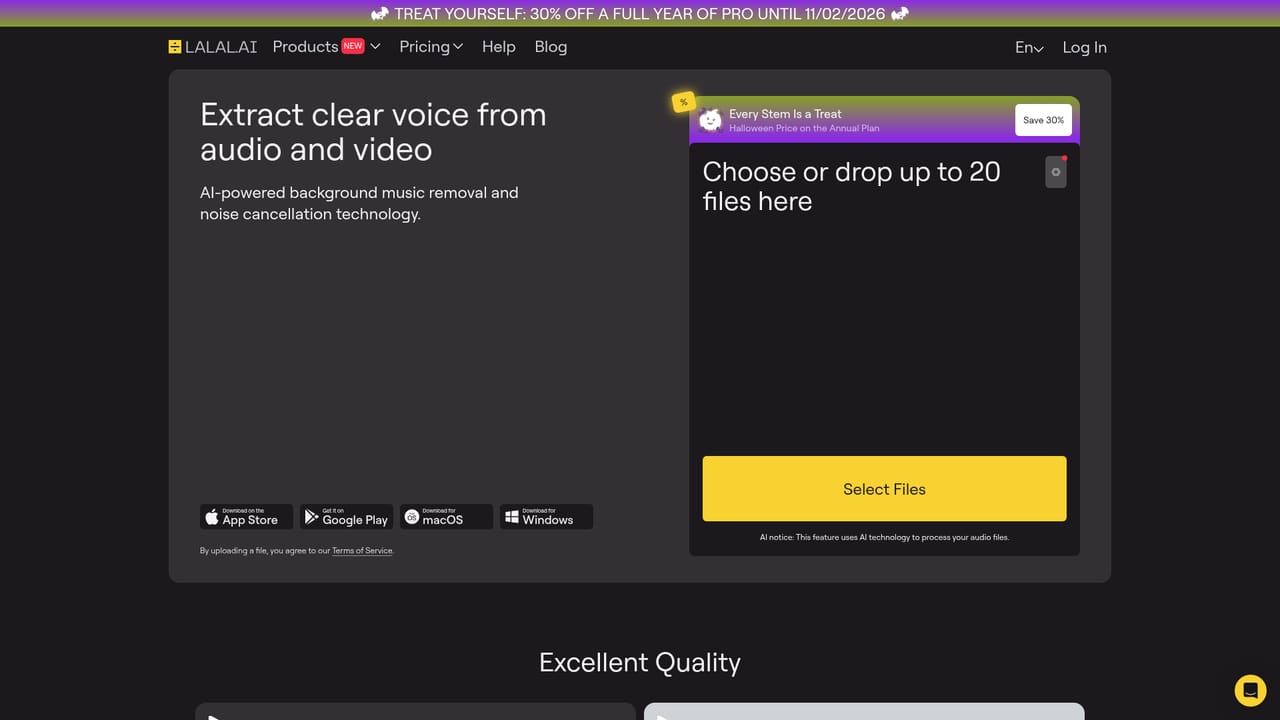 LALAL.AI — Try the clean-up or creative tools