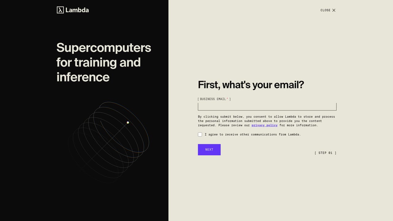 Lambda AI Infrastructure — Brief Lambda on your workload
