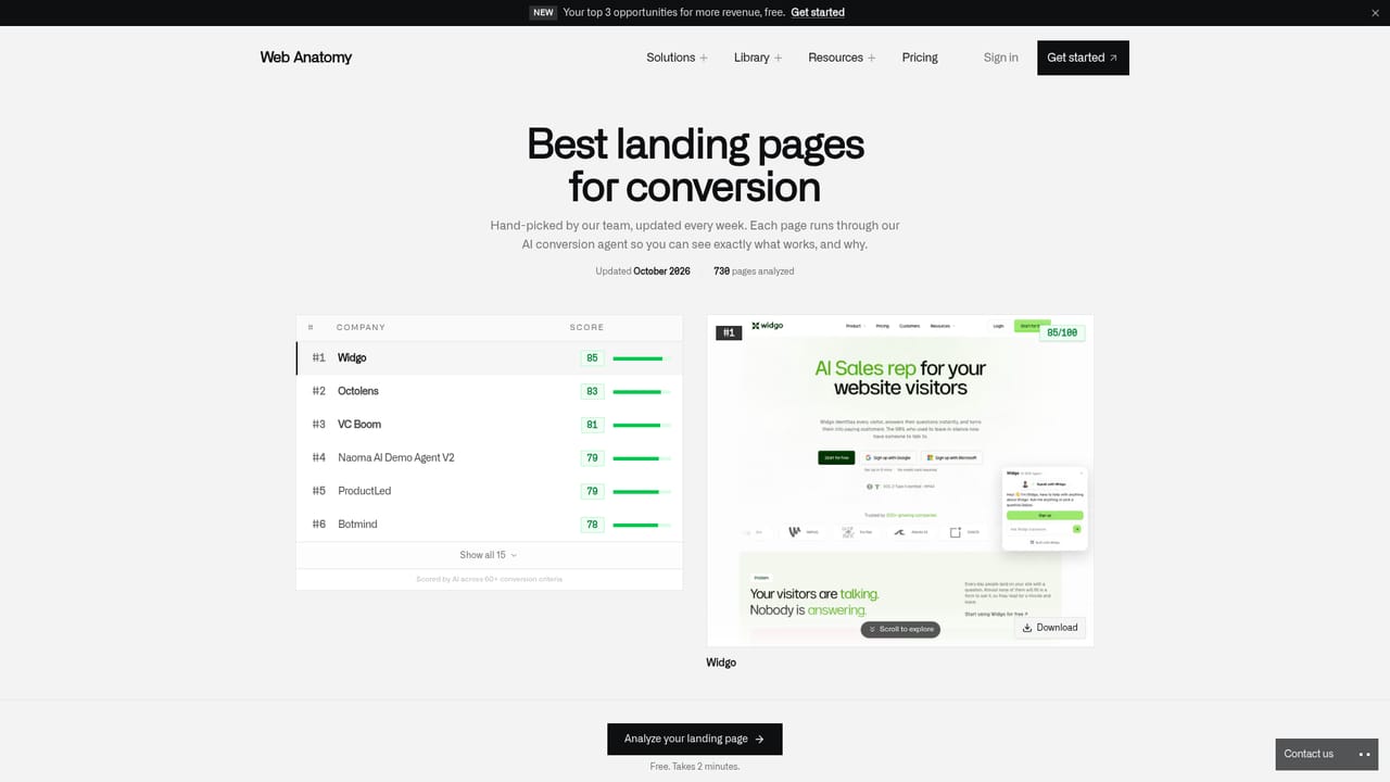 Landing Page Analyzer — Compare against benchmark pages