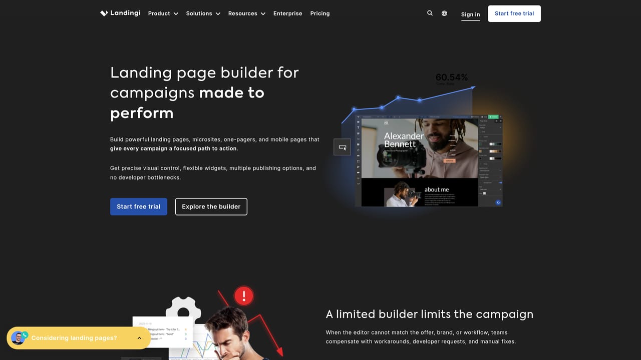 Landingi — Refine the design in the visual editor