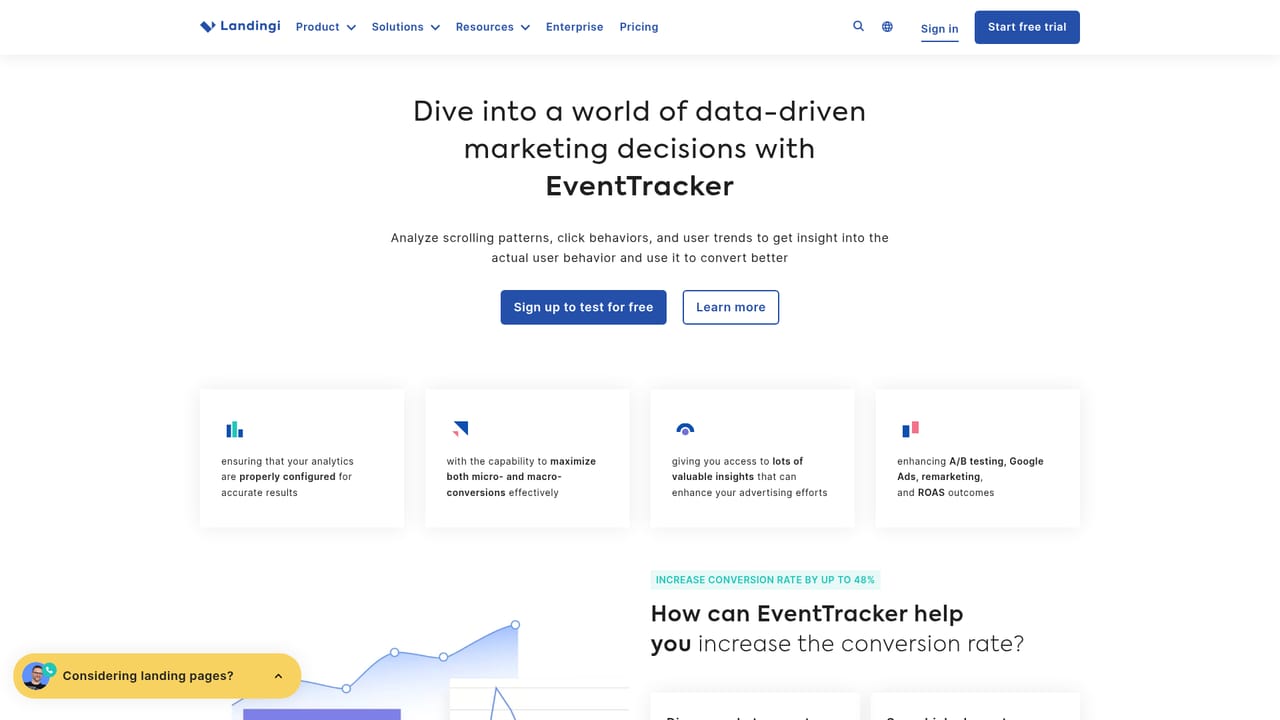 Landingi — Instrument the page with EventTracker